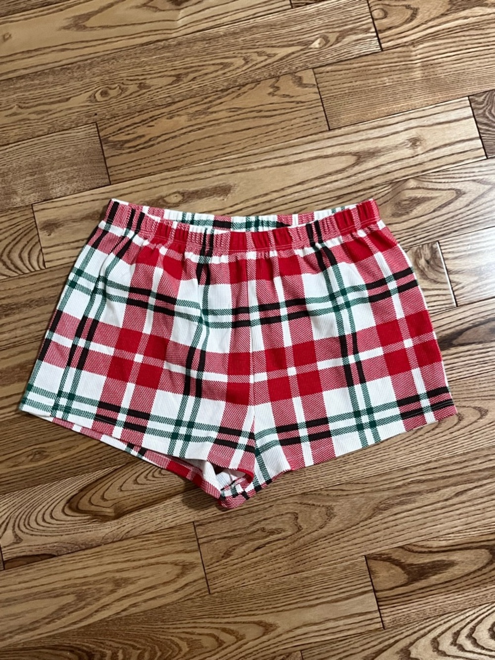 Old Navy Red and White Plaid Pj Shorts